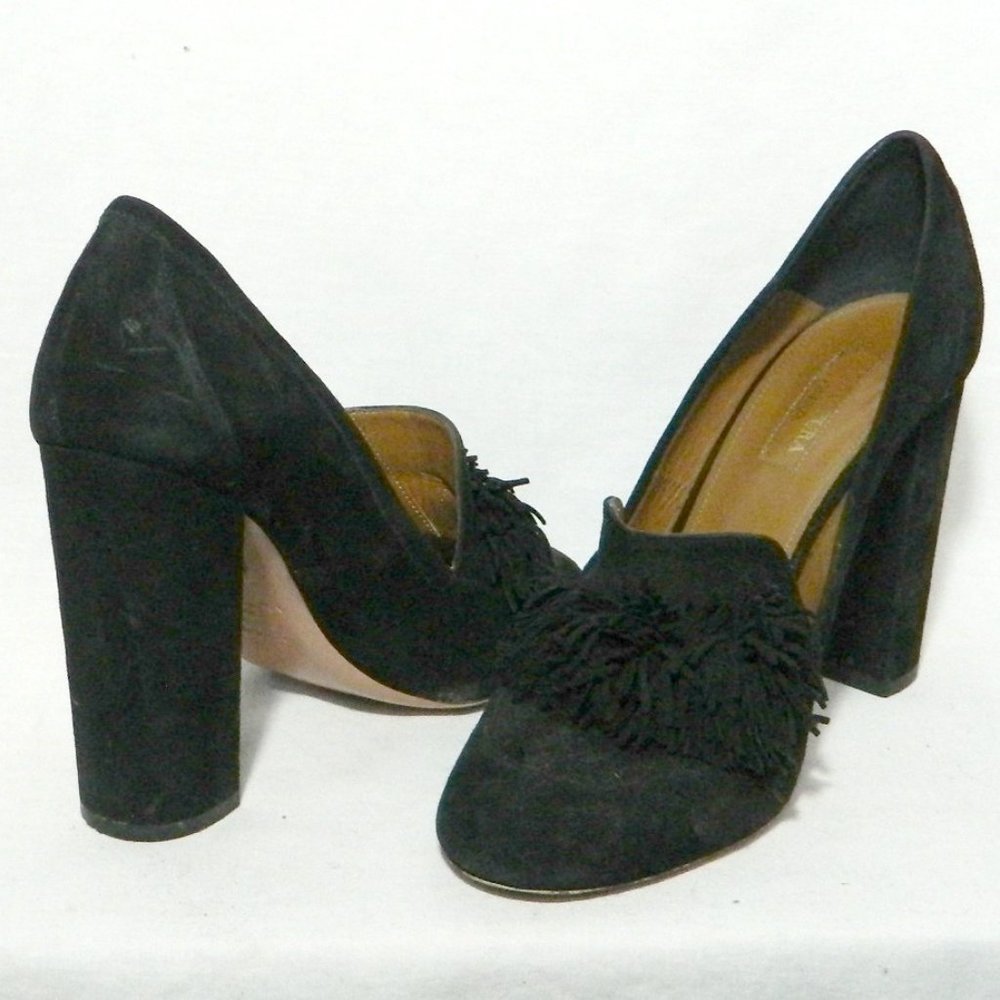 Aquazzura Wild Thing Fringe Black Pumps EU 38.5 - Picture 1 of 8